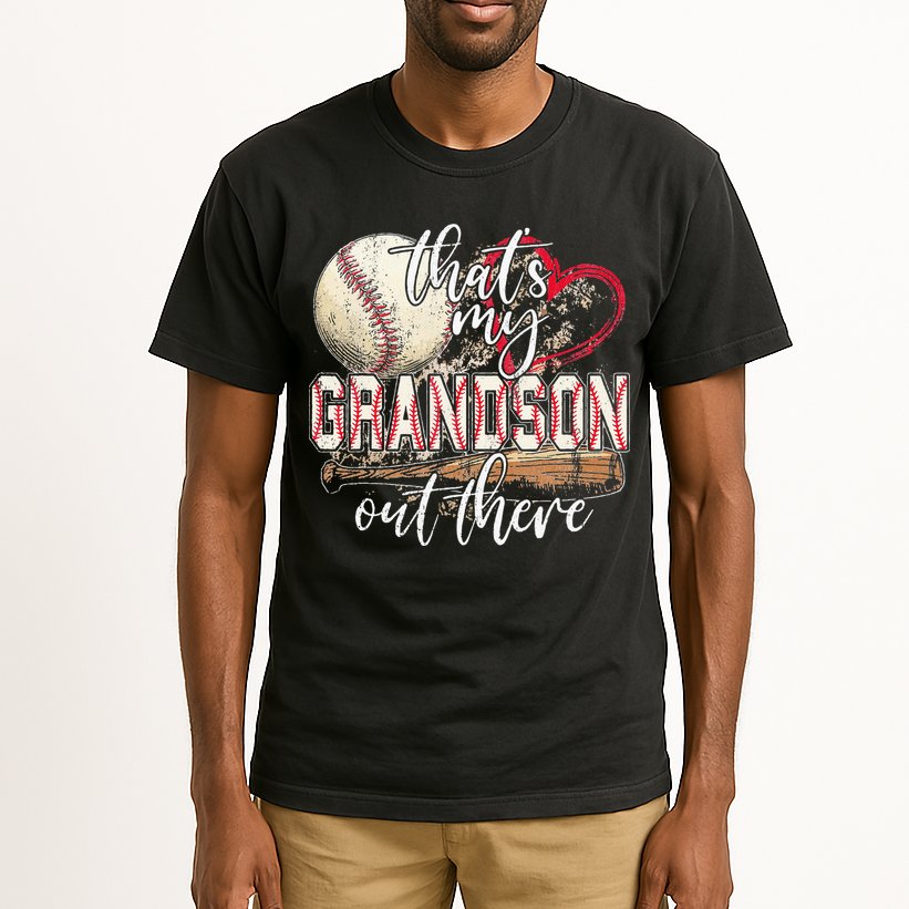 Thats My Grandson Out There Baseball Grandma Mothers Day Tall T-Shirt