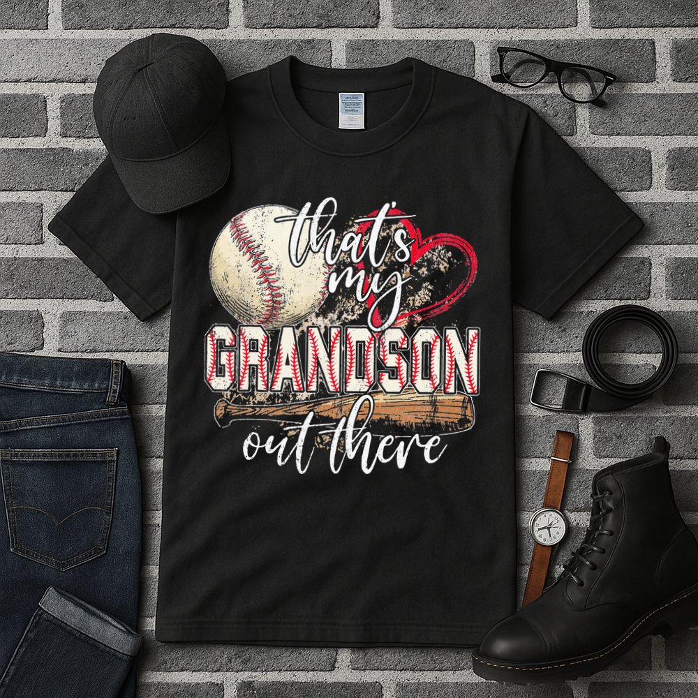 Thats My Grandson Out There Baseball Grandma Mothers Day Tall T-Shirt