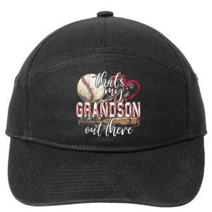 Thats My Grandson Out There Baseball Grandma Mothers Day 7-Panel Snapback Hat