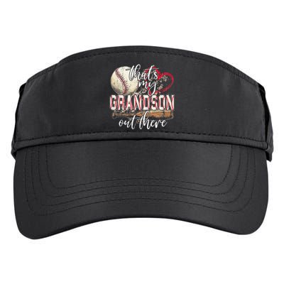 Thats My Grandson Out There Baseball Grandma Mothers Day Adult Drive Performance Visor