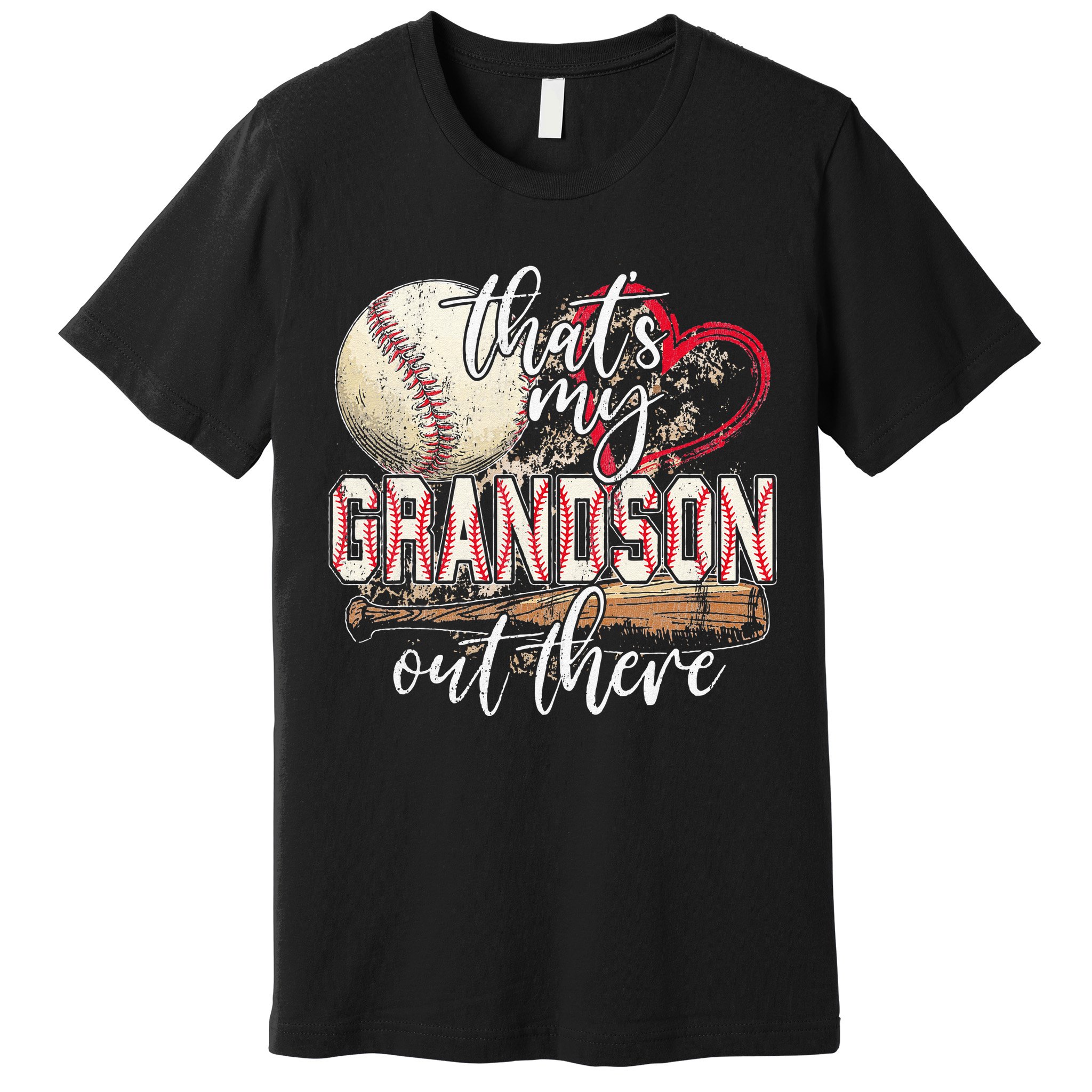 Thats My Grandson Out There Baseball Grandma Mothers Day Premium T-Shirt