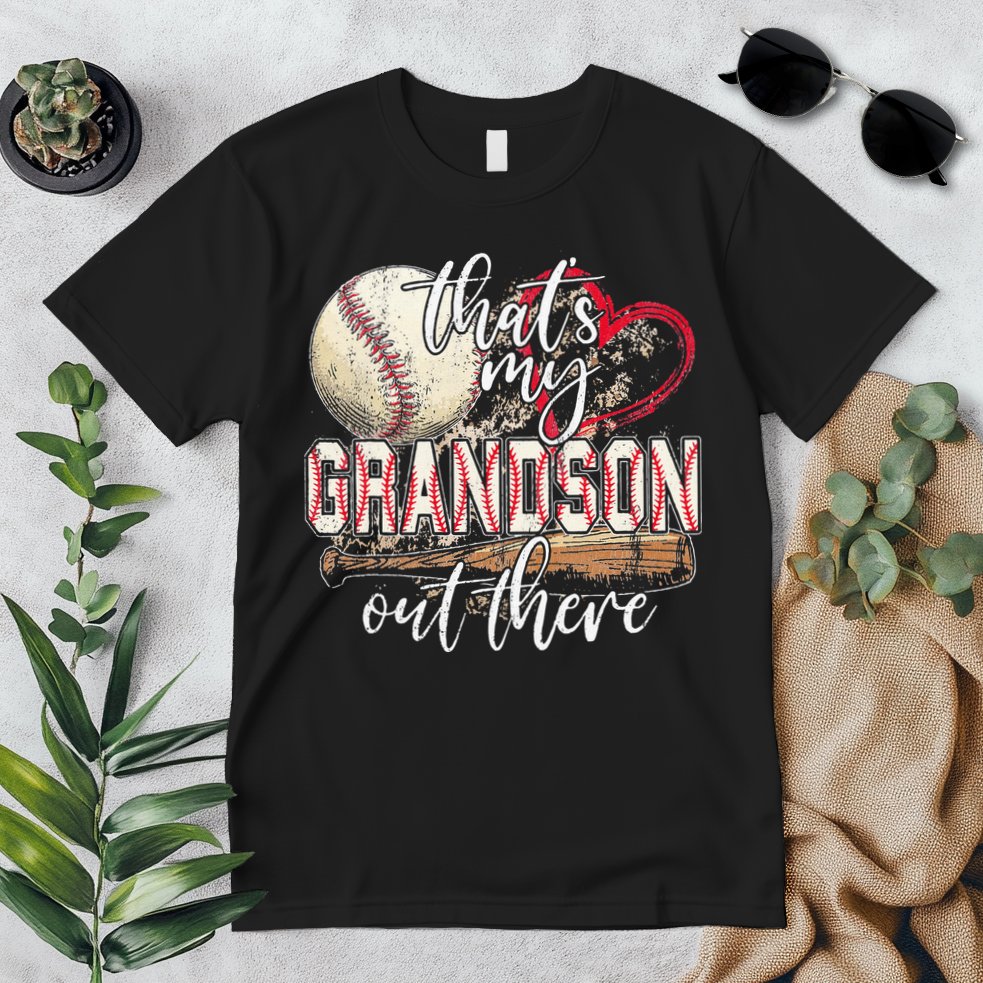 Thats My Grandson Out There Baseball Grandma Mothers Day Premium T-Shirt