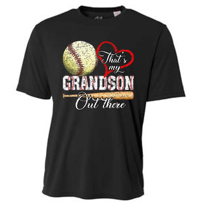 ThatS My Grandson Out There Baseball Grandma MotherS Day Cooling Performance Crew T-Shirt