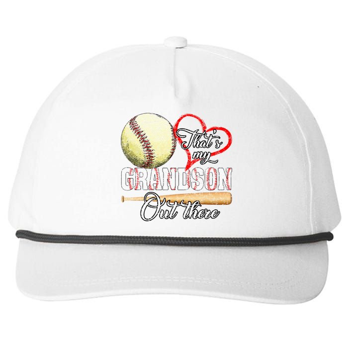 ThatS My Grandson Out There Baseball Grandma MotherS Day Snapback Five-Panel Rope Hat