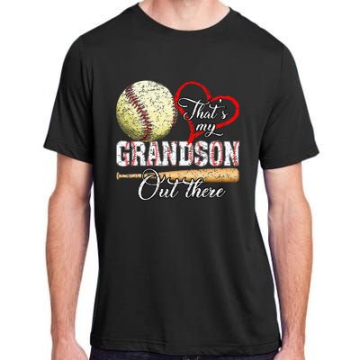 ThatS My Grandson Out There Baseball Grandma MotherS Day Adult ChromaSoft Performance T-Shirt