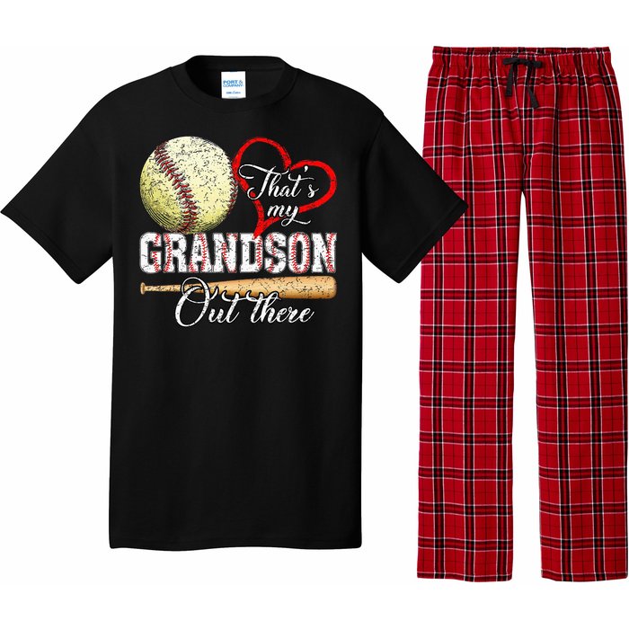 ThatS My Grandson Out There Baseball Grandma MotherS Day Pajama Set