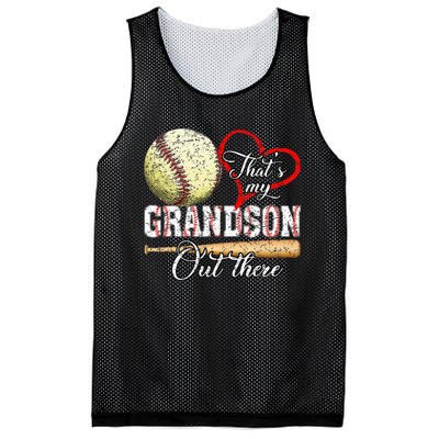 ThatS My Grandson Out There Baseball Grandma MotherS Day Mesh Reversible Basketball Jersey Tank