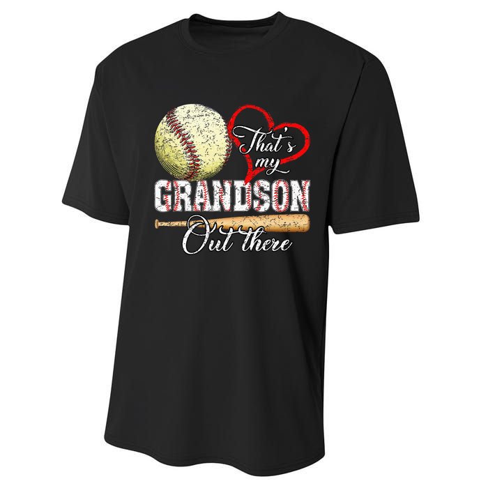 ThatS My Grandson Out There Baseball Grandma MotherS Day Performance Sprint T-Shirt