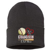 ThatS My Grandson Out There Baseball Grandma MotherS Day Sustainable Knit Beanie