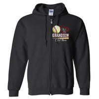 ThatS My Grandson Out There Baseball Grandma MotherS Day Full Zip Hoodie