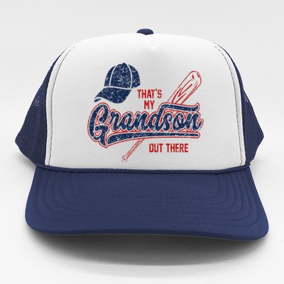 Thats My Grandson Out There Baseball Grandma Mothers Day Trucker Hat