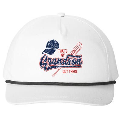 Thats My Grandson Out There Baseball Grandma Mothers Day Snapback Five-Panel Rope Hat