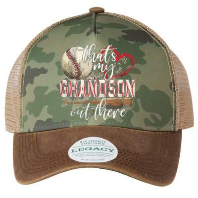 That's My Grandson Out There Baseball Grandma Mother's Day Legacy Tie Dye Trucker Hat