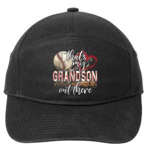 That's My Grandson Out There Baseball Grandma Mother's Day 7-Panel Snapback Hat