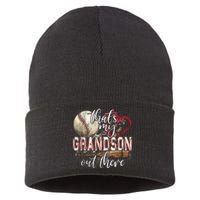 That's My Grandson Out There Baseball Grandma Mother's Day Sustainable Knit Beanie