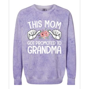 This Mom Got Promoted To Grandma Flower Art Colorblast Crewneck Sweatshirt