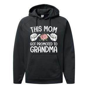 This Mom Got Promoted To Grandma Flower Art Performance Fleece Hoodie