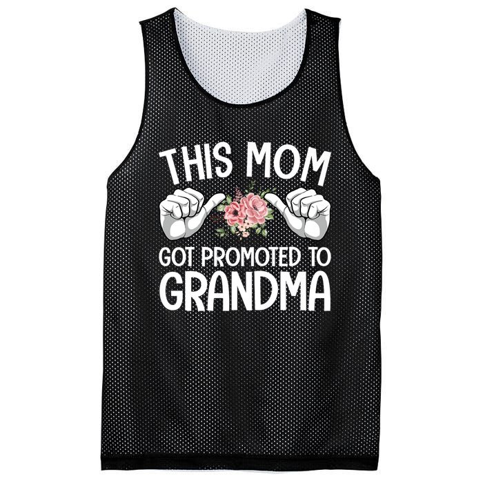 This Mom Got Promoted To Grandma Flower Art Mesh Reversible Basketball Jersey Tank