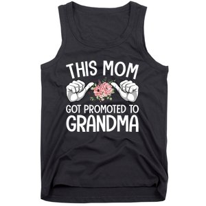 This Mom Got Promoted To Grandma Flower Art Tank Top