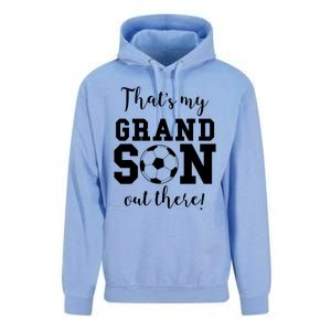 Thats My Grandson Out There Soccer Grandma Grandpa Unisex Surf Hoodie