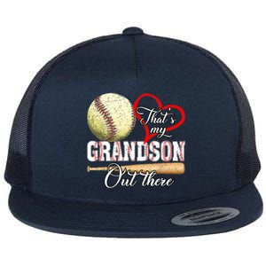 That's My Grandson Out There Baseball Grandma Mother's Day Flat Bill Trucker Hat