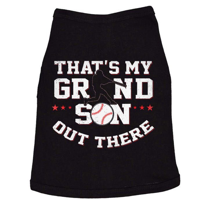 Thats My Grandson Out There Gifts Women Baseball Grandma Mom Doggie Tank