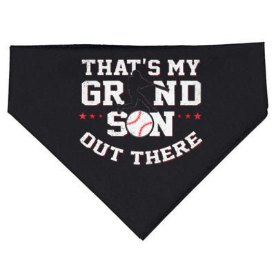 Thats My Grandson Out There Gifts Women Baseball Grandma Mom USA-Made Doggie Bandana