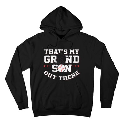 Thats My Grandson Out There Gifts Women Baseball Grandma Mom Hoodie