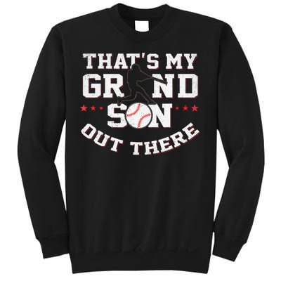 Thats My Grandson Out There Gifts Women Baseball Grandma Mom Sweatshirt