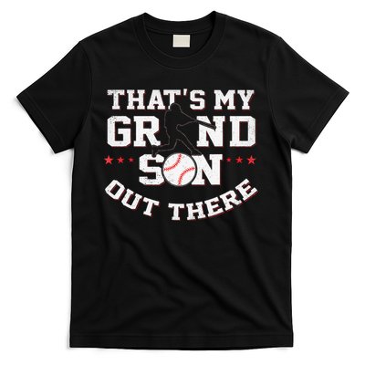 Thats My Grandson Out There Gifts Women Baseball Grandma Mom T-Shirt