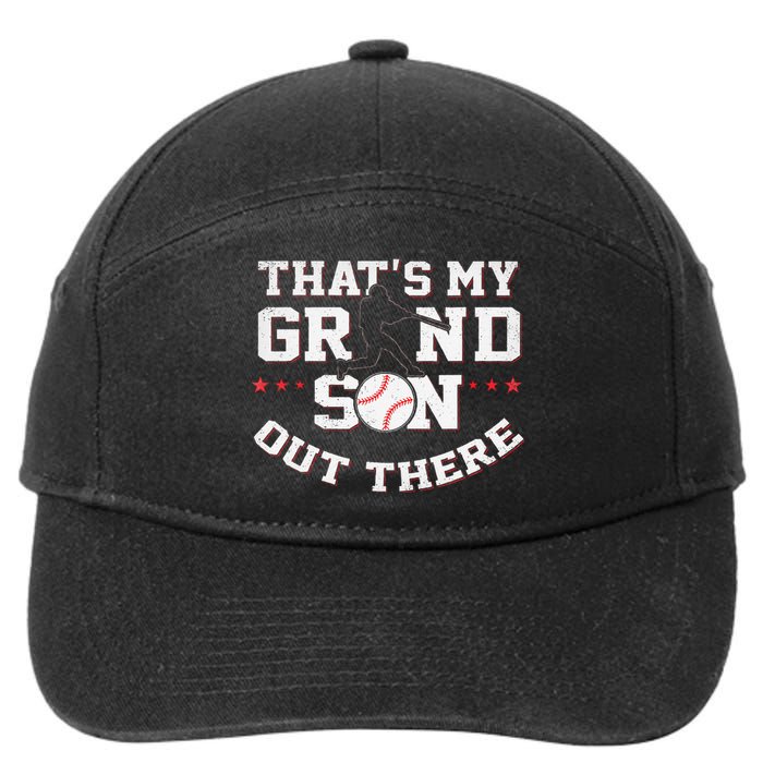 Thats My Grandson Out There Gifts Women Baseball Grandma Mom 7-Panel Snapback Hat