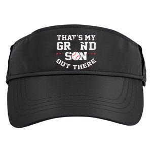 Thats My Grandson Out There Gifts Women Baseball Grandma Mom Adult Drive Performance Visor