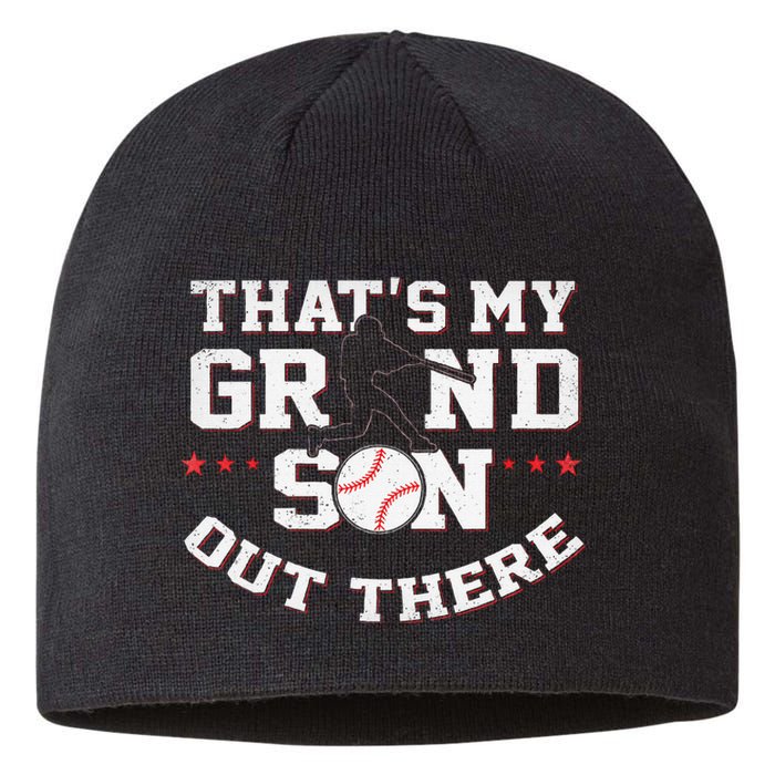 Thats My Grandson Out There Gifts Women Baseball Grandma Mom Sustainable Beanie