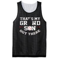 Thats My Grandson Out There Gifts Women Baseball Grandma Mom Mesh Reversible Basketball Jersey Tank