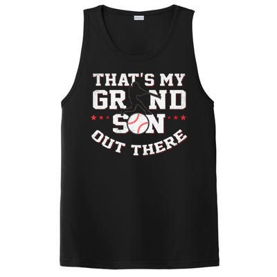 Thats My Grandson Out There Gifts Women Baseball Grandma Mom PosiCharge Competitor Tank