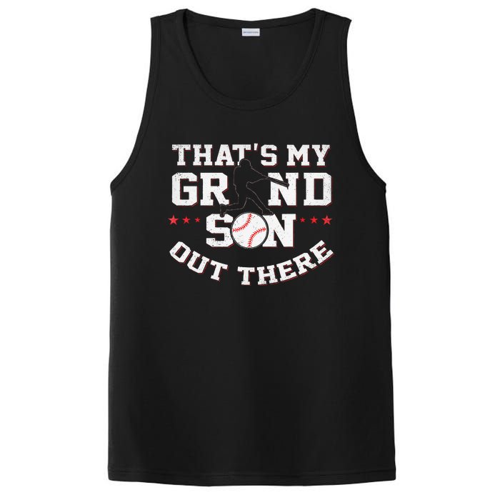 Thats My Grandson Out There Gifts Women Baseball Grandma Mom PosiCharge Competitor Tank