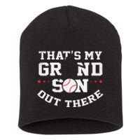 Thats My Grandson Out There Gifts Women Baseball Grandma Mom Short Acrylic Beanie