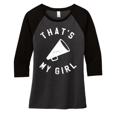 Thats My Girl Cheerleading Women's Tri-Blend 3/4-Sleeve Raglan Shirt