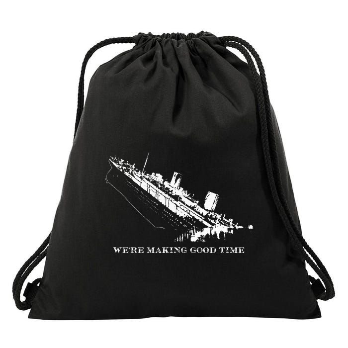 Titanic Making Good Time Drawstring Bag