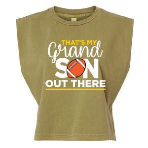 Thats My Grandson Out There Football Grandma Garment-Dyed Women's Muscle Tee