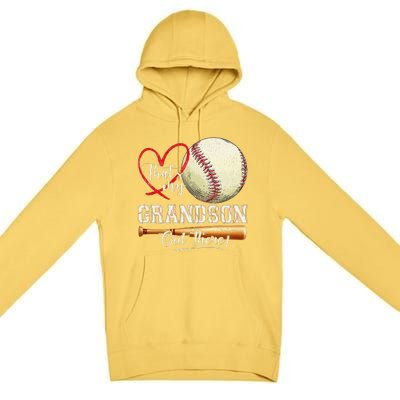 ThatS My Grandson Out There Baseball Grandma MotherS Day Premium Pullover Hoodie