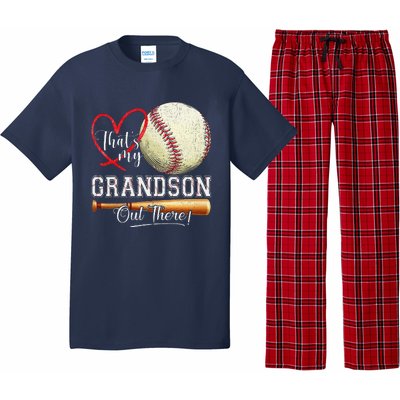 ThatS My Grandson Out There Baseball Grandma MotherS Day Pajama Set