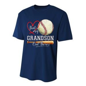 ThatS My Grandson Out There Baseball Grandma MotherS Day Performance Sprint T-Shirt