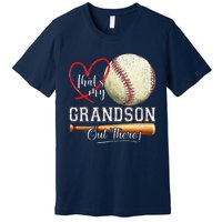 ThatS My Grandson Out There Baseball Grandma MotherS Day Premium T-Shirt