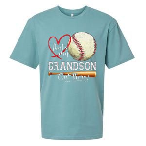 ThatS My Grandson Out There Baseball Grandma MotherS Day Sueded Cloud Jersey T-Shirt