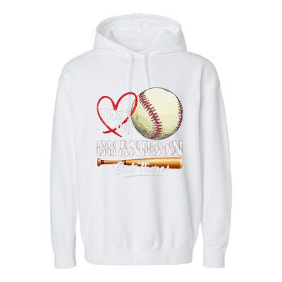 ThatS My Grandson Out There Baseball Grandma MotherS Day Garment-Dyed Fleece Hoodie