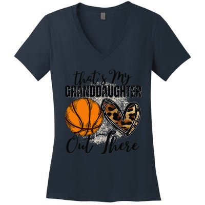 ThatS My Granddaughter Out There Basketball Grandma Grandpa Women's V-Neck T-Shirt