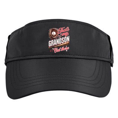 That's My Grandson Out There Baseball Grandma Mother's Day Adult Drive Performance Visor