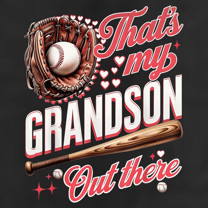 That's My Grandson Out There Baseball Grandma Mother's Day Adult Drive Performance Visor