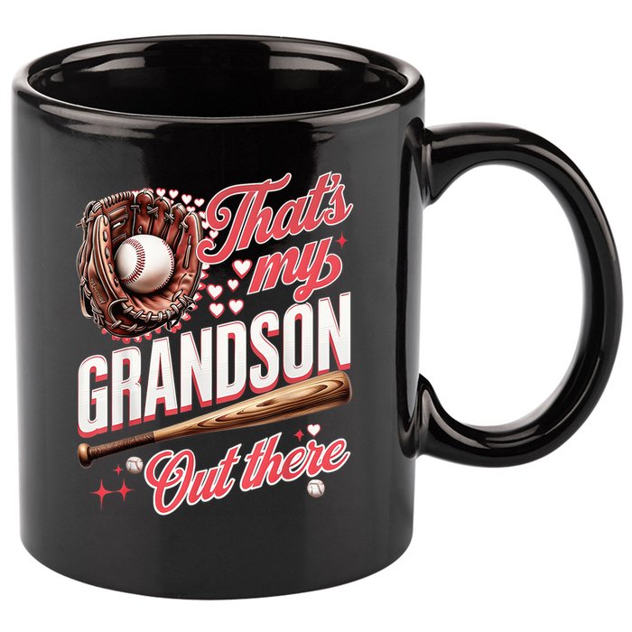 That's My Grandson Out There Baseball Grandma Mother's Day 11oz C Handle Ceramic Mug